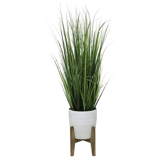 Flora Bunda® 50" Onion Grass In 10" Catheral Ceramic Pot On Stand